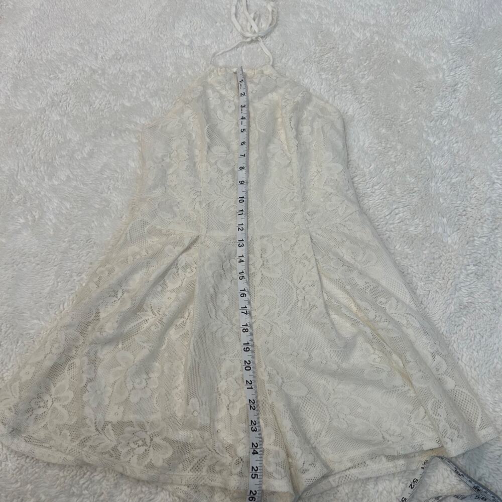 VTG Hollister Womens Fairy Lace Cottage Soft Core White Halter Romper Sz S - Picture 3 of 6